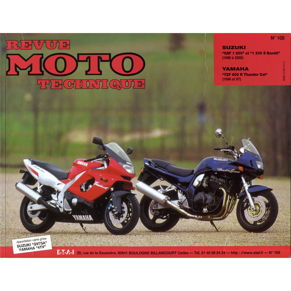 RMT 105.2 SUZUKI GSF1 200/1200S (96 à 2000) et YAMAHA YZF600R THUNDER (96 à 97)