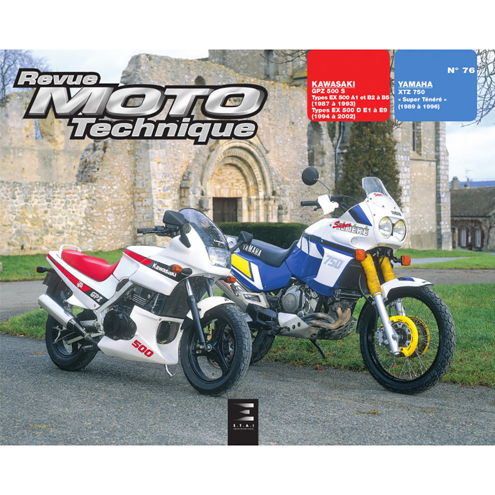 RMT 76.5 KAWASAKI GPZ 500 S (1987 à 1993) et YAMAHA XTZ 750 (1989 à 1996)
