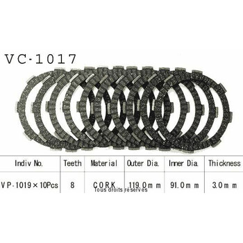 Disques garnis d'embrayage VC1017 Kyoto